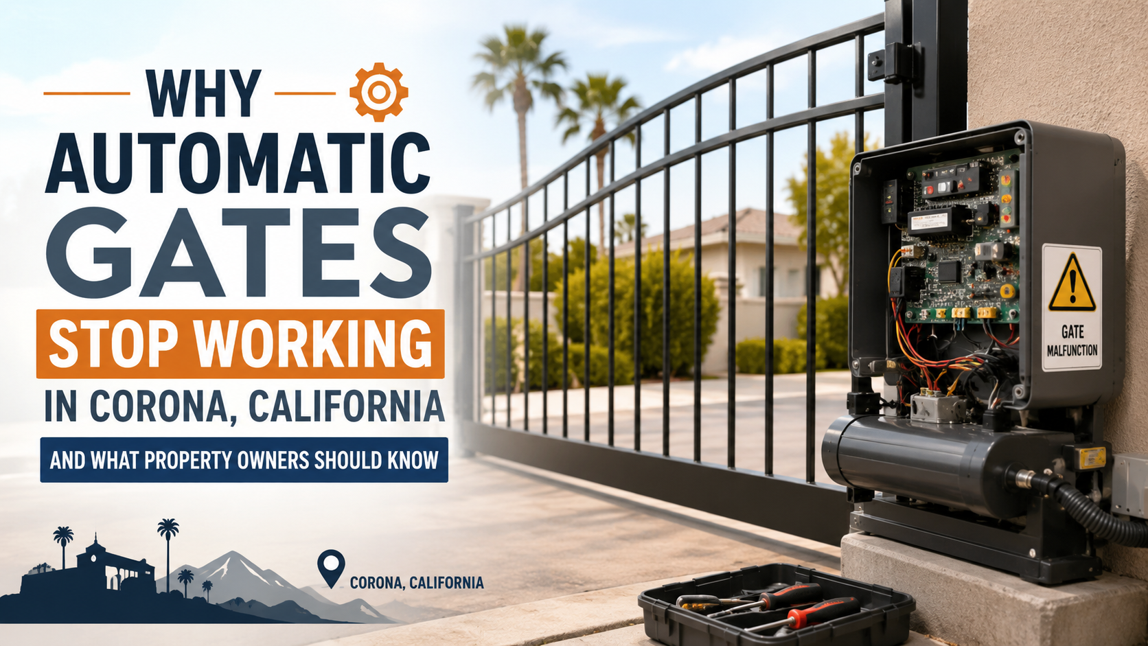 Why Automatic Gates Stop Working in Corona, California And What Property Owners Should Know